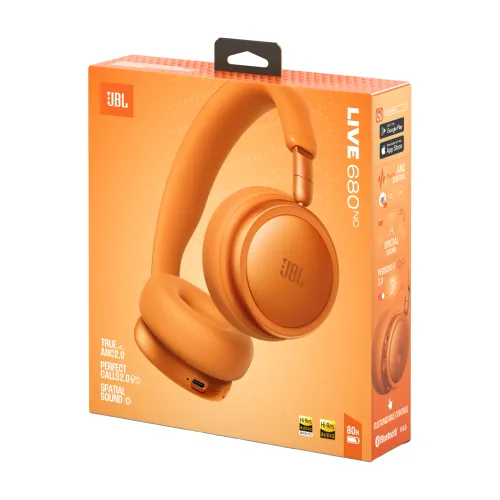 Słuchawki bezprzewodowe JBL Live 680NC Nauszne Bluetooth 6.0 Pomarańczowy