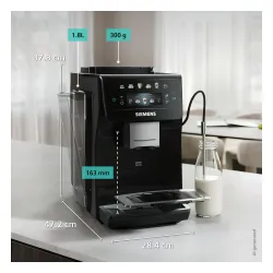 Ekspres Siemens EQ600 iAroma Piano Black TP601E19 Szerokość 28,1cm