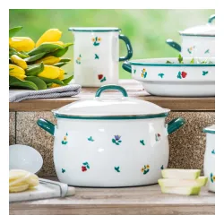 RIESS Country Gmundner Streublumen 3,5 l - garnek emaliowany z pokrywką