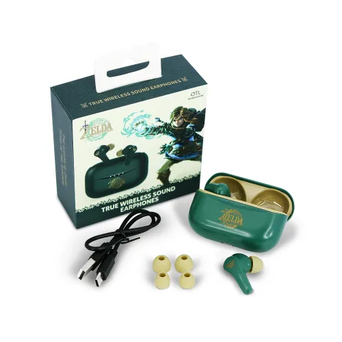 Słuchawki bezprzewodowe OTL Technologies The Legend of Zelda: TOTK TWS Earphones Dla Dzieci Dokanałowe Bluetooth 5.3 Ciemnozielony