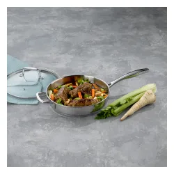 KELA Flavoria 24 cm - patelnia ze stali nierdzewnej z pokrywką