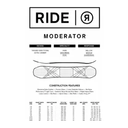 Deska snowboardowa Ride Moderator - Długość (cm) - 162