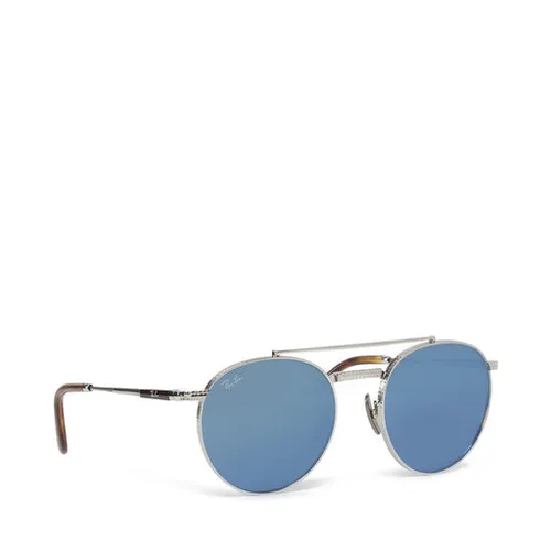 Okulary przeciwsłoneczne Ray-Ban Round II Titanium 0RB8237 3139O4 Silver/Grey Mirror Blue - Rozmiar (EU) 53