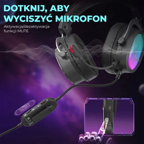 Słuchawki przewodowe z mikrofonem Fifine AmpliGame H16 Nauszne Czarny