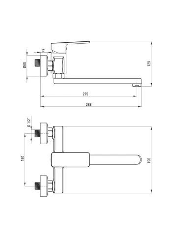 Bateria Deante Maro BLO_080M Chrom Mosiądz