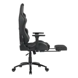 Fotel GAMVIS Phantom Large Czarny (złote elementy) + podnóżek