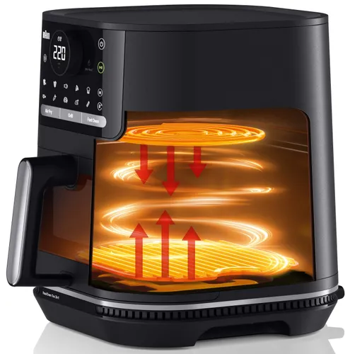 Air Fryer Frytkownica beztłuszczowa BRAUN MultiFry 5 HF5075IBK 6l z okienkiem do obserwacji postępów gotowania