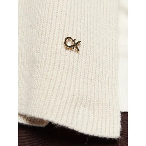 Calvin Klein Re-Blocare Eșarfă K60k610415 Întuneric Ecru