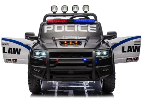 Auto Na Akumulator Dla Dzieci Dodge Ram Policja Zb629-F 4X4 LED Eva Skóra