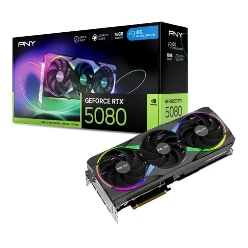 Karta graficzna PNY GeForce RTX 5080 ARGB EPIC-X RGB Overclocked Triple Fan 16GB GDDR7 256bit DLSS 4