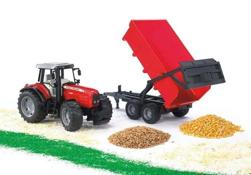 Bruder Traktor Massey Ferguson 7480 z przyczepą wywrotką