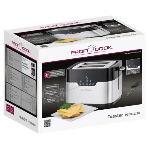Toster ProfiCook PC-TA 1170 Ruszt do bułek Rozmrażanie 920W