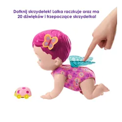 Mattel My Garden Baby Ползающая кукла-малышка Бабочка розовая