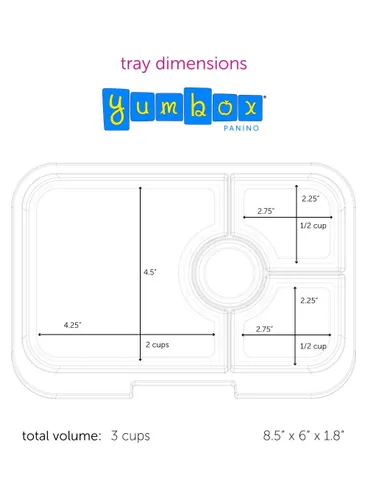 Średni prostokątny lunchbox Yumbox Panino - lavande purple / unicorn