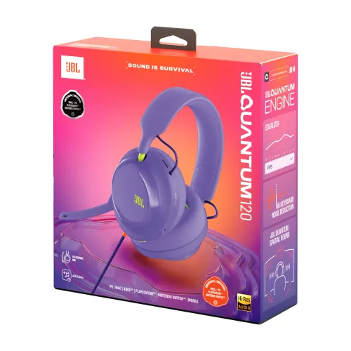 Słuchawki przewodowe z mikrofonem JBL Quantum 120 Nauszne Fioletowy