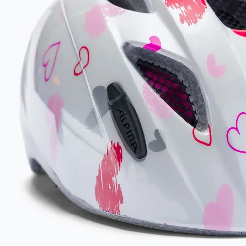Kask rowerowy dziecięcy Alpina Ximo white hearts