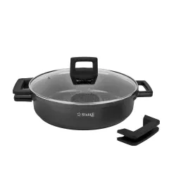 Patelnia nieprzywierająca z pokrywką STARKE PRO TAYLOR MARBLE 28 cm