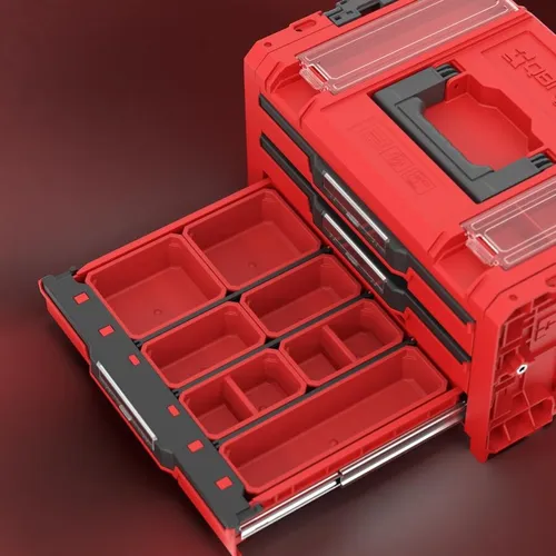 Skrzynka narzędziowa QBRICK System Pro Drawer 3 Toolbox 2.0 Profi Expert Red Ultra HD Custom