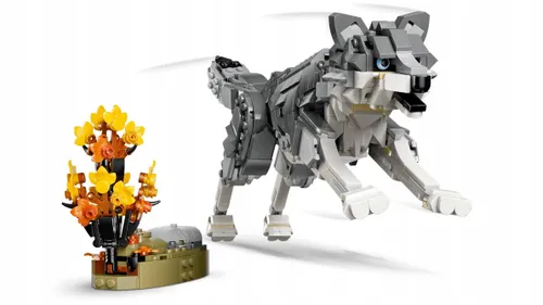 LEGO Creator 3w1 31393 Zwierzęta Leśne Wilk Szary Wilk Sokół Szop 657 el.