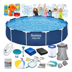 Basen stelażowy Bestway ogrodowy okrągły pompa 366x76cm 16w1