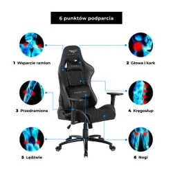 Fotel GAMVIS Phantom Large Czarny (białe elementy)