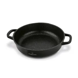 Patelnia na indukcję marmurowa z pokrywką krótkie uchwyty Starke Pro Ochre 28 cm