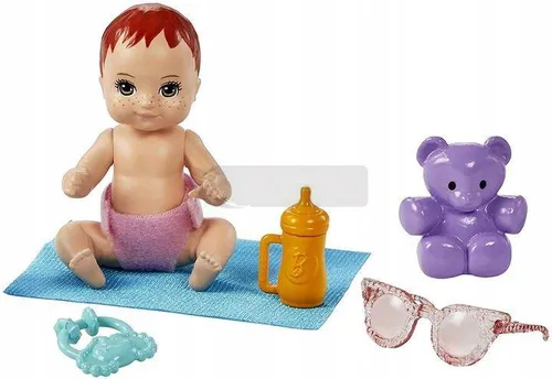 Lalka Barbie Skipper z wózkiem i bobasem GXT34