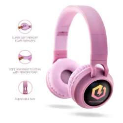 Słuchawki bezprzewodowe PowerLocus Buddy Kids Nauszne Dla Dzieci Bluetooth 5.3 Różowy