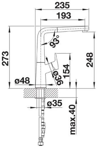 Bateria BLANCO Avona-S 526170 Czarny