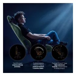 Fotel Diablo Chairs X-One 2.0 King Forest Green Gamingowy do 160kg Tkanina Czarno-Zielony