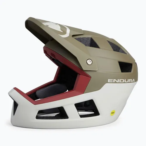 Kask rowerowy Endura Singletrack Full Face MIPS tweed green
