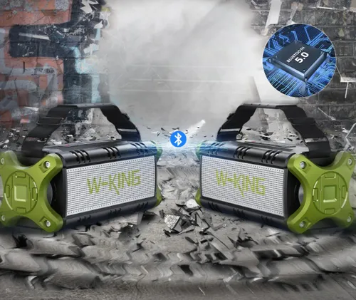 Głośnik mobilny W-KING D8 Czarno-zielony