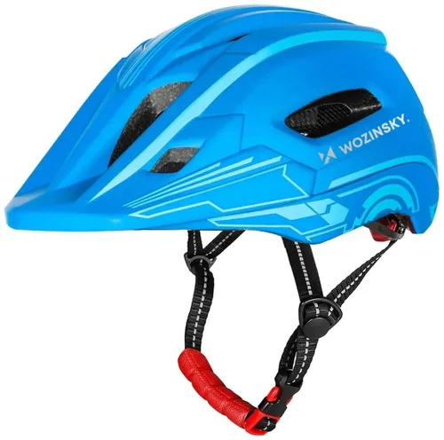Kask rowerowy WOZINSKY HT-27N Niebieski Full Face dla Dzieci z odkręcaną szczęką i lampką (rozmiar uniwersalny)