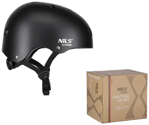 Kask NILS EXTREME MR290 Czarny (rozmiar S) + Zestaw ochraniaczy
