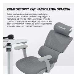 Fotel Anda Seat X-Air Pro XL Gamingowy do 120kg Tkanina Szary