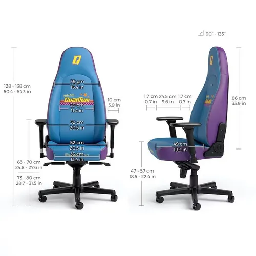 Fotel Noblechairs ICON Nuka-Cola Quantum Edition Gamingowy do 150kg Skóra ECO Niebiesko-fioletowy