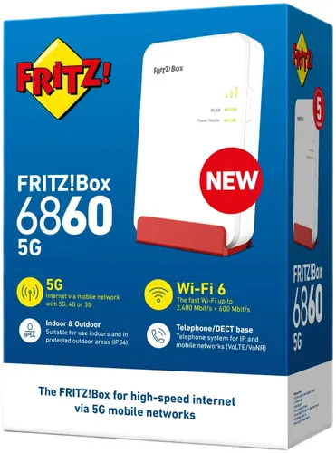 Router FRITZ Box 6860 5G 2.4 / 5 GHz (DualBand), Wi-Fi Mesh, Gniazdo SIM