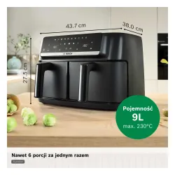 Air fryer Bosch Serie 4 Double Drawer MAFD440B7 2500W 9l