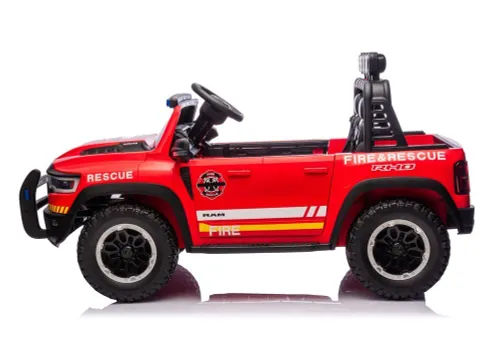 Auto Na Akumulator Dla Dzieci Dodge Ram Straż Poż Zb629-F 4X4 LED Eva Skóra