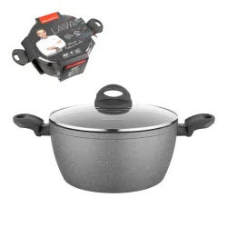 Garnek aluminiowy z pokrywką FLORINA LAVA GRAFITOWY 4,5 l