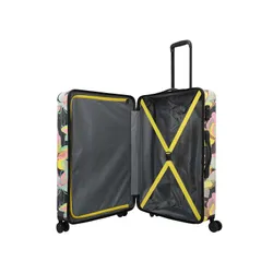 Большой жесткий чемодан Travelite Cruise Trolley L Print - yellow orchid