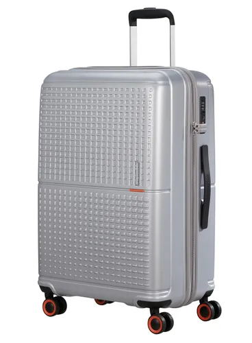 American Tourister Geopop'un orta bavulu-metalik gümüş