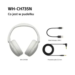 Słuchawki bezprzewodowe Sony WH-CH735N ANC Nauszne Bluetooth 6.0 Biały