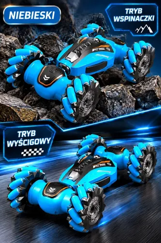 Samochód zdalnie sterowany rc ręką gesty ledy dym auto 4x4 stunt car 360°