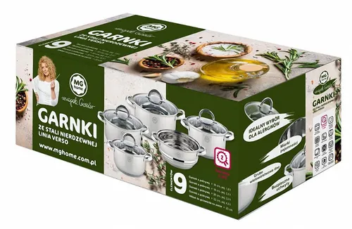 Zestaw garnków MG HOME Verso (9 elementów)