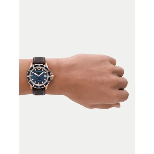 Emporio Armani Diver Saati Ar11556 Donanma / Kahverengi