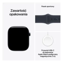 Smartwatch Apple Watch Series 12 GPS + Cellular Koperta 42mm z ceramiki granatowa noc Pasek sportowy granat -M/L