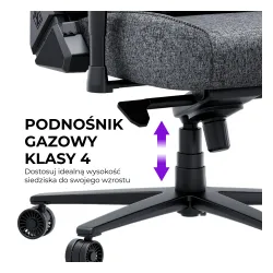 Fotel Anda Seat Novis Plus XL Gamingowy do 150kg Tkanina Ciemno szary