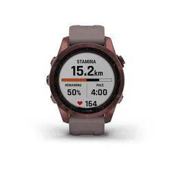 Смарт-часы Garmin FENIX 7S Sapphire Solar титановый темно-бронзовый с серым силиконовым ремешком (010-02539-29)