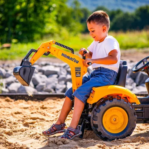 Falk Traktor Na Pedały Komatsu Z Łyżką Koparką I Przyczepą 2-5 Lat